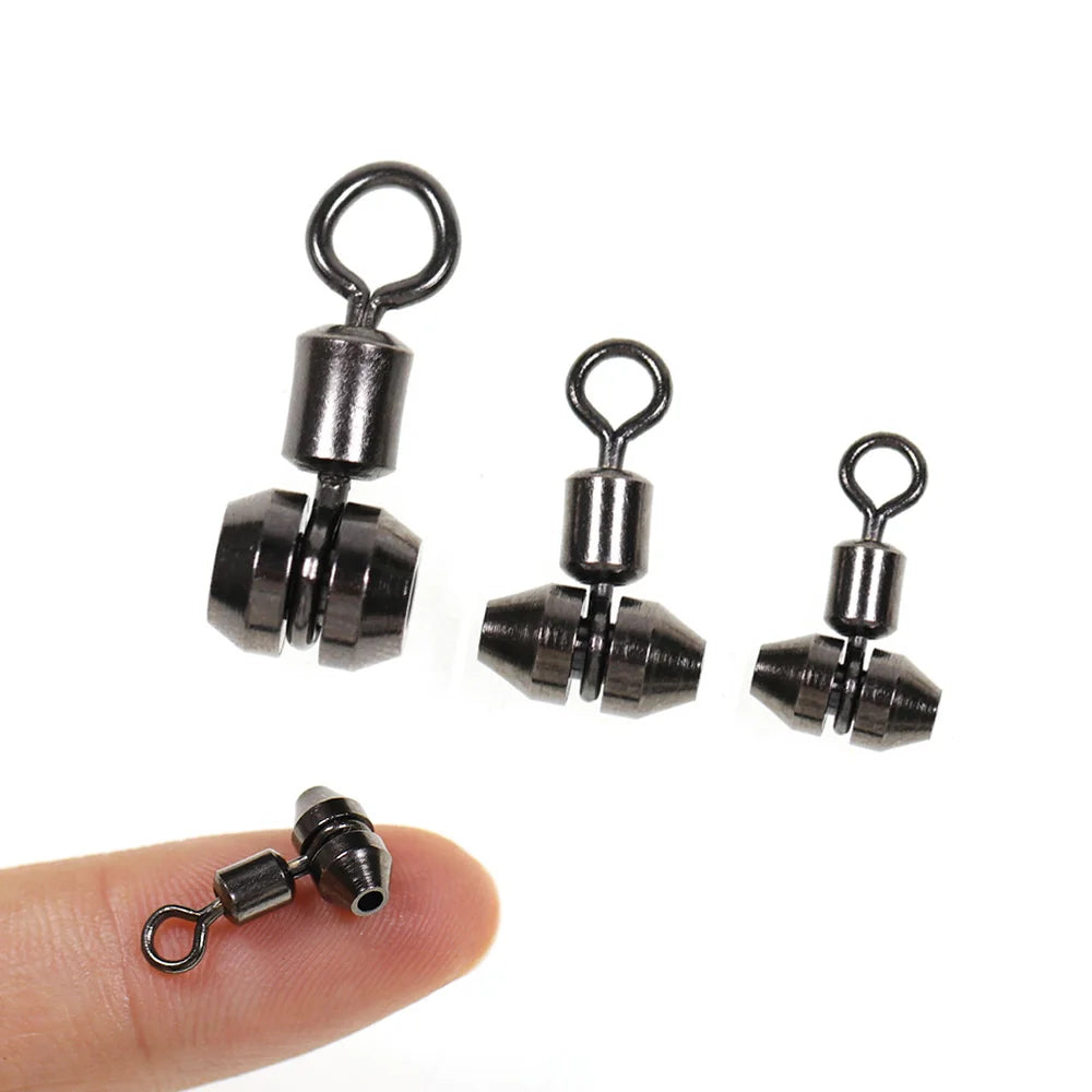 360 Degree Rotation Cross Line Swivels Heavy Duty 3 Way Bearing Swivels Saltwater Fishing Rigs Connector Accessory S/M/L