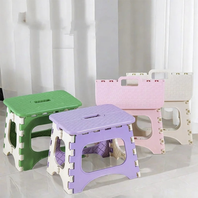 Portable Small Outdoor Folding Stool New Plastic for Household Children's Study Train Bench Bedroom Gifts