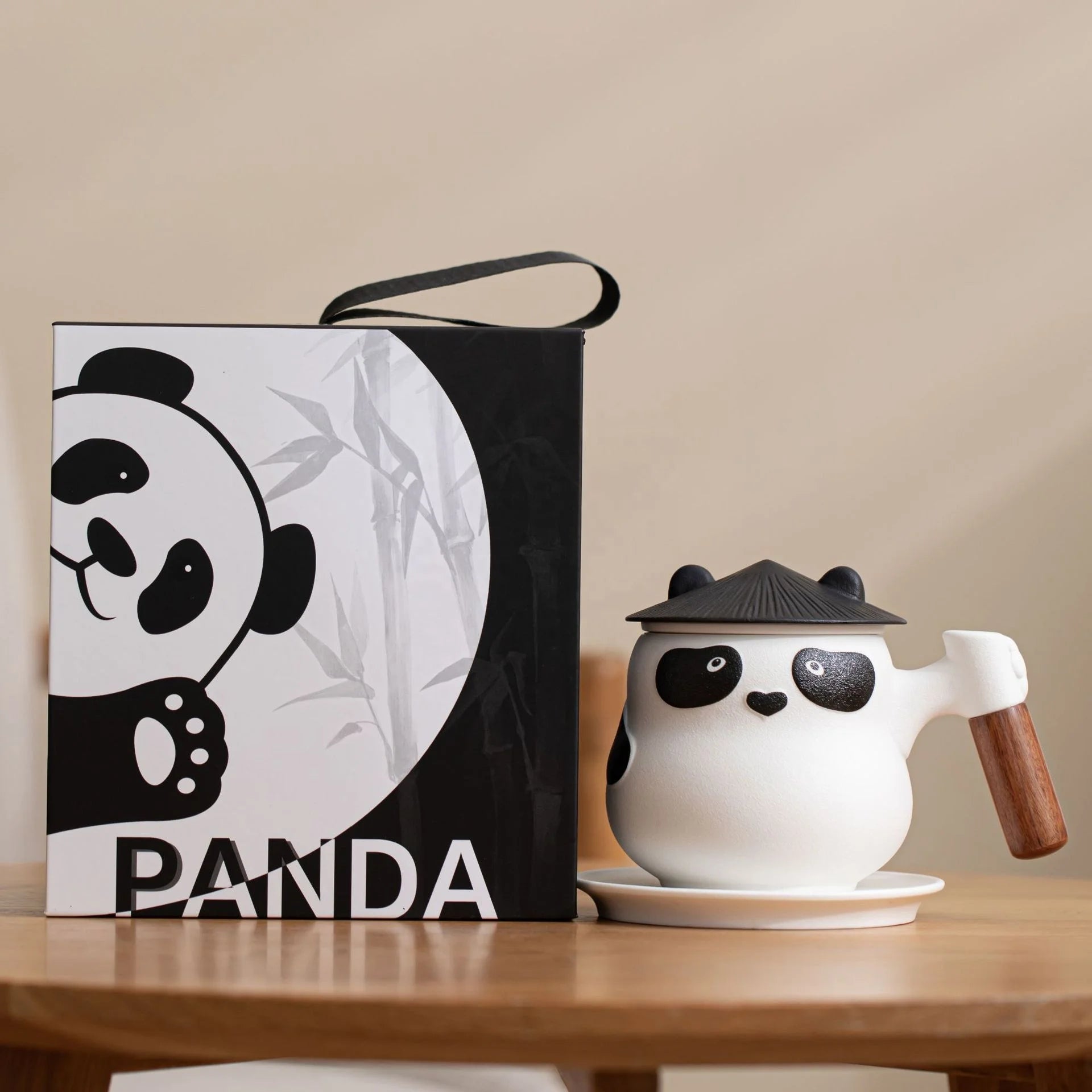 Hot Sale Ceramic Chinese Personalized Panda Kung Fu Tea Cup Souvenir Custom Logo Panda Design Tea Cup Gifts Sets
