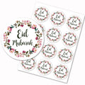 Dropshiping 12 Dots Eid Mubarak Glitter Flowers Sticker Ramadan Sticker Set Gift Tag Stickers for Islamic Muslim Party Supply