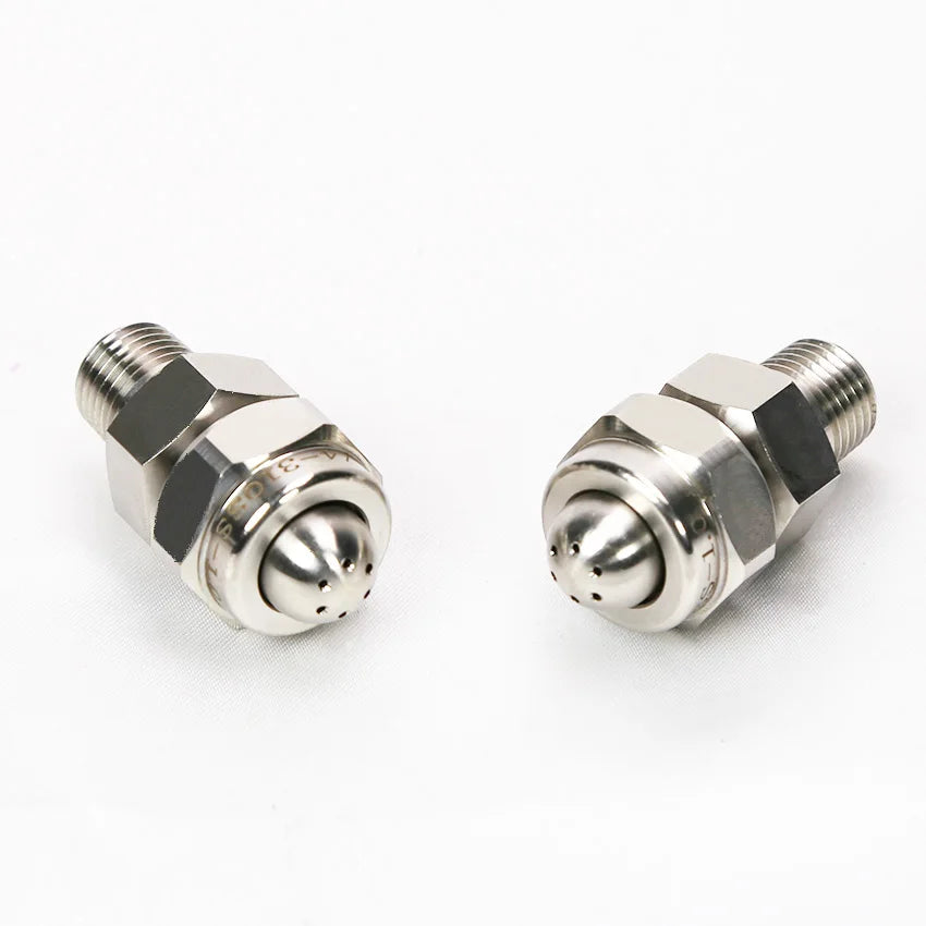 XHCO New 304 Stainless Steel Air Vapour Steam Round Flat Fan Spray Nozzle with 150 Degree Spray Angle and Male Thread BSPT/NPT