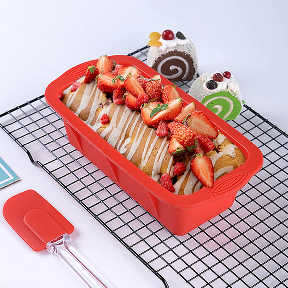 Homemade Cake Tool Non-Stick Heat Resistant Food Grade Baking Mold Easy Release Rectangle Silicone Bread Loaf Pan