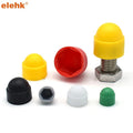 Elehk Custom Flat Head Anti-Rust Plastic PE Material Hex Black Decorative Bolt Nut Dome Protection Nut Cap Covers