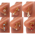 Gaby New African Nose Cuffs Non-Piercing Brass Thread Bead Dangle Nose Clip Body Jewelry for Party Engagement Gift