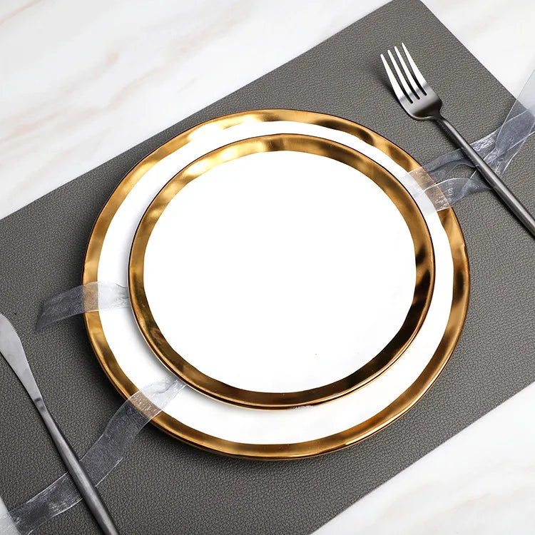 Eco-friendly Custom logo White Round square Matte Porcelain Steak Dish Ceramic Dinner Plates for Hotel Restaurant