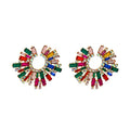 Christmas Exaggerated Colorful Sunflower Crystal Earrings Personalized Simple Geometric Earrings Jewelry
