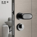 Modern Professional Zinc Alloy Lever Type Door Lock Handle Set Black Gray Wood Brass Bedroom Home Hotel Use Exterior Windows