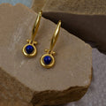 Desert Journey Luxury Vintage Natural Blue Stone Lapis Lazuli Drop Stud Earrings for Women Girls Jewelry