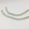 Round Diamond-Cut Metal-Glass Chain for Apparel Embellishment with Rhinestone Trimmings