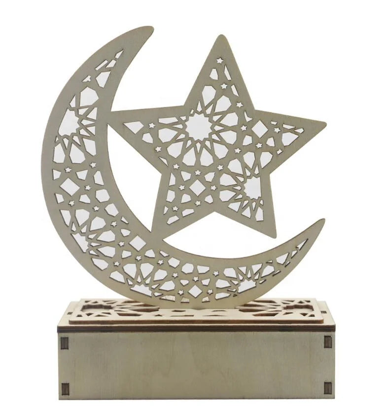 Islam Muslim Ramadan Eid Mubarak Decorations FSC-grade Wood 20x16cm Customizable Color