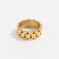 Fenny 18K Gold Plated Wholesale No Fade Stylish Geometric New Watchband Stainless Steel Finger Ring Trendy for Women