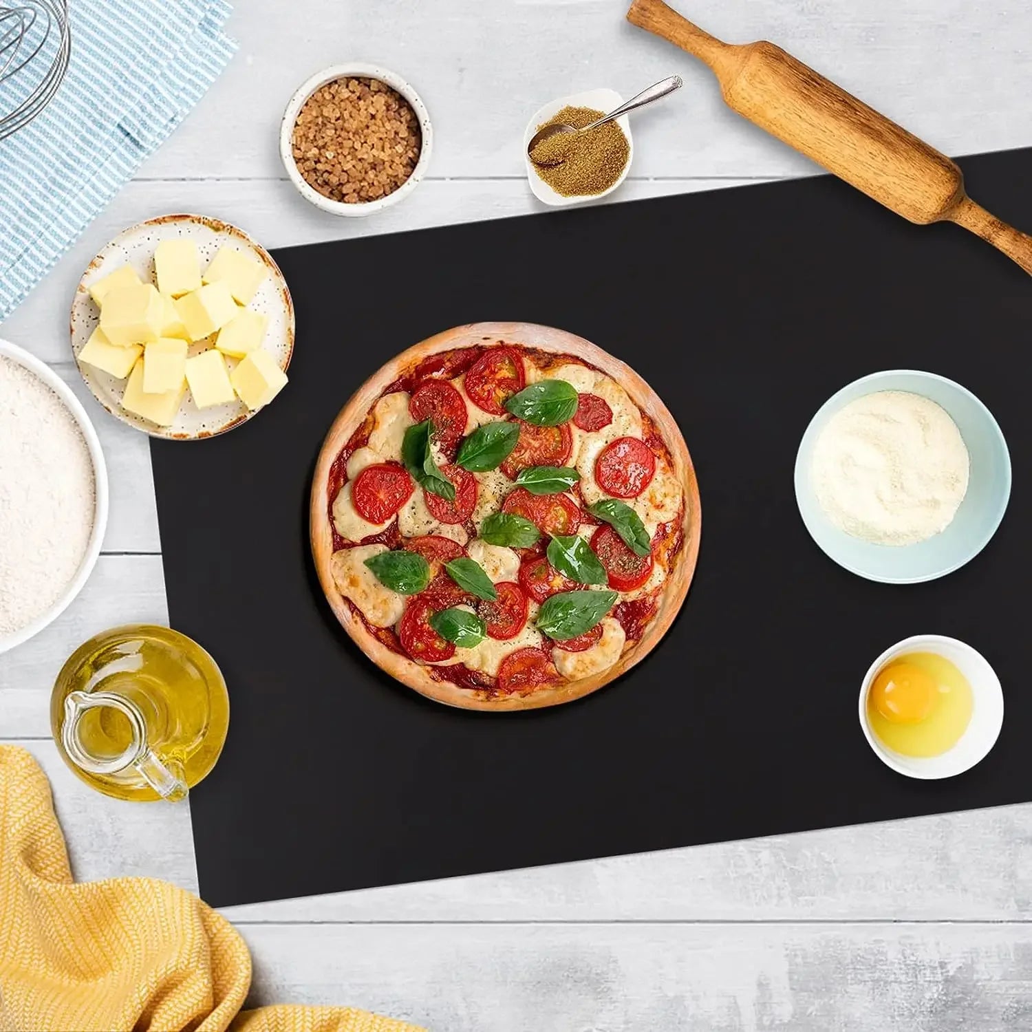 100% Food Grade Silicone Extra Large Square 2mm Thick Heat-resistant Eco-Friendly FDA Non-Slip Kitchen Countertop Table Mat