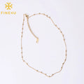 Minimalist Fashion Jewelry Waterproof Stainless Steel 18K Pvd Gold Plated Bead Chain Necklace Women