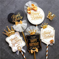 Royal King Crown Birthday Cake Topper for  Hot Sell Black & White Style Party Decoration Baking Supplies Love Gifts