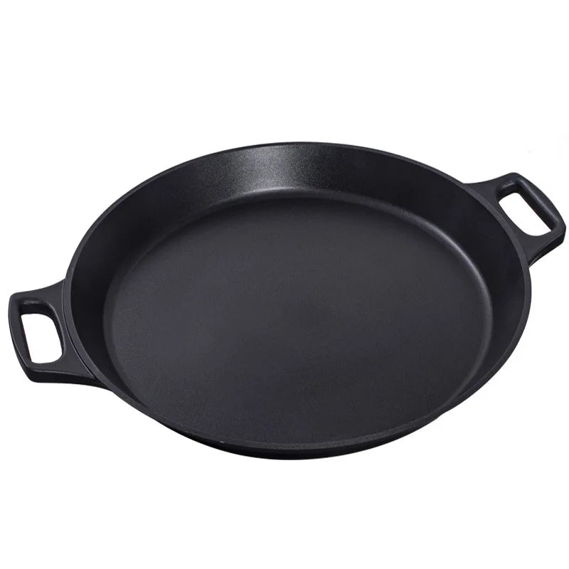 Hotel Kitchen Commercial Equipment Aluminium Alloy Round Plate Seafood Non Stick Double Handles Frying Pan Nonstick Paella Pan