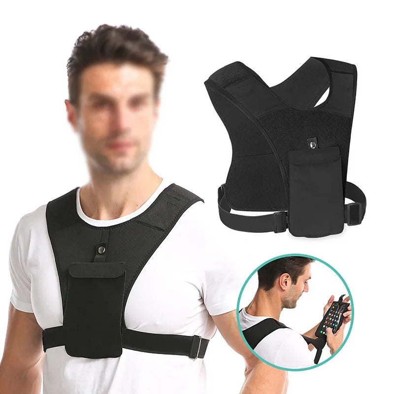 Custom Logo Multifunctional Breathable Neoprene Sport Training Running Vest with Phone Holder for Jogging and Workout
