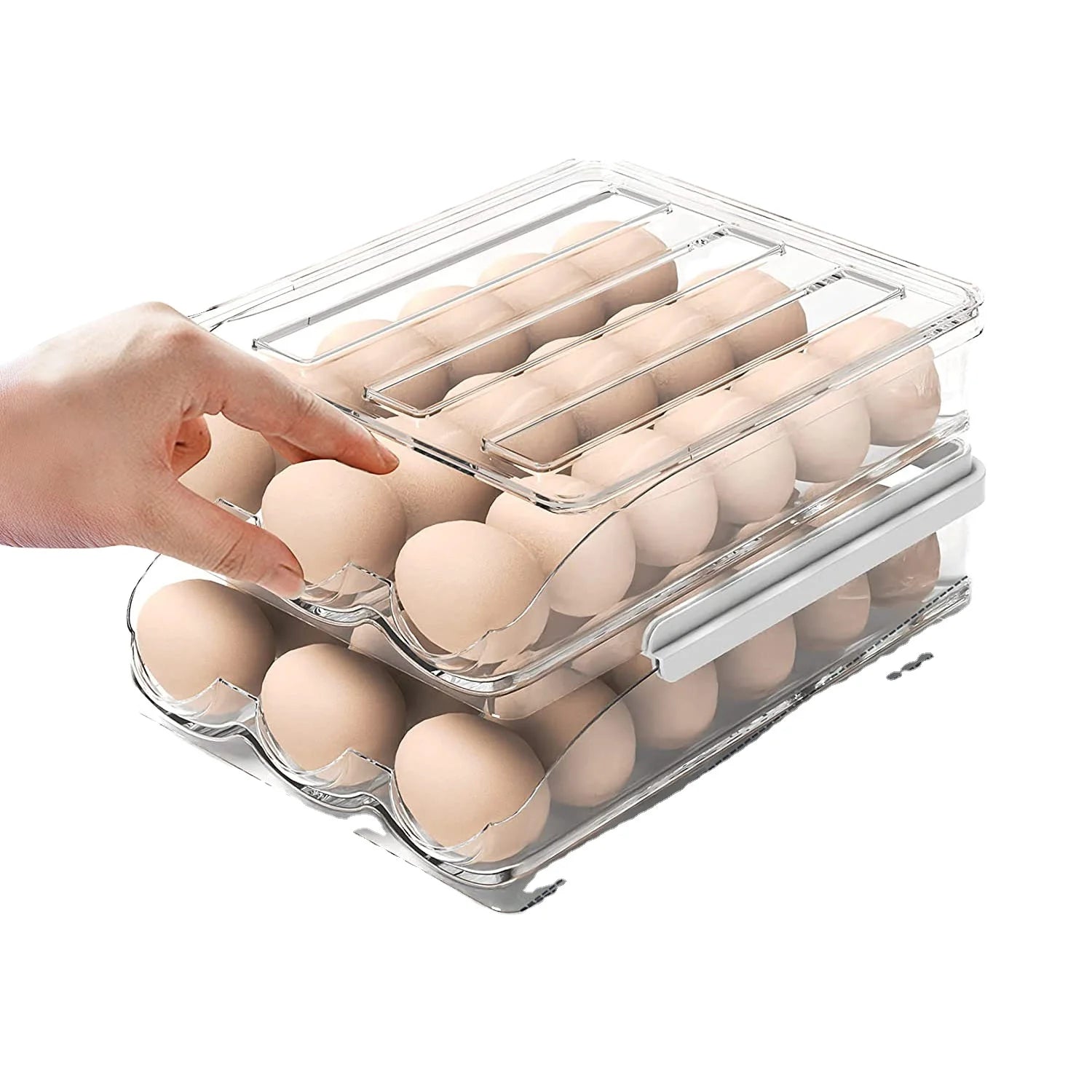 Hot Selling on  Kitchen Portable  Plastic Fridge Egg Organizer