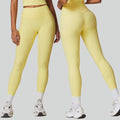 CNSHELL Custom Logo Nylon Brushed Fabric High Waist Tight Double Hip Line Yoga Fitness Workout Gym Sports Legging