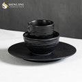 Nordic Matte Stoneware Luxury Hotel Black Ceramic Dinner Plate Porcelain Restaurant Tableware Banquet Crockery Wedding Dishes