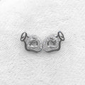 Sterling Silver 4*4mm Semi Mount Stud Earrings Empty Support Blank Claws Setting S925 Base Without Center Stone for DIY Inlay