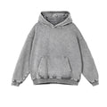 French terry cotton Oversized Pullover Sun Faded  Distressed Hoodies Vintage Acid Wash Cropped 100% Cotton Unisex Hoodies
