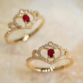 H&F Natural Oval Shaped Ruby and Gold Ring AU750 585 375 Customized Natural Ruby Ring with Diamonds