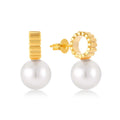 QX Custom Oem Fine Jewelry Luxury Christmas Gift 925 Sterling Silver 18k Gold Plated Stud Women Pearl Stud Drop Earrings