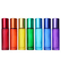 Wholesale  Face Cream Multiple Colors Screen Printing Carton Packing Colored Glass Roll-On Bottles for Perfume Essential Oils