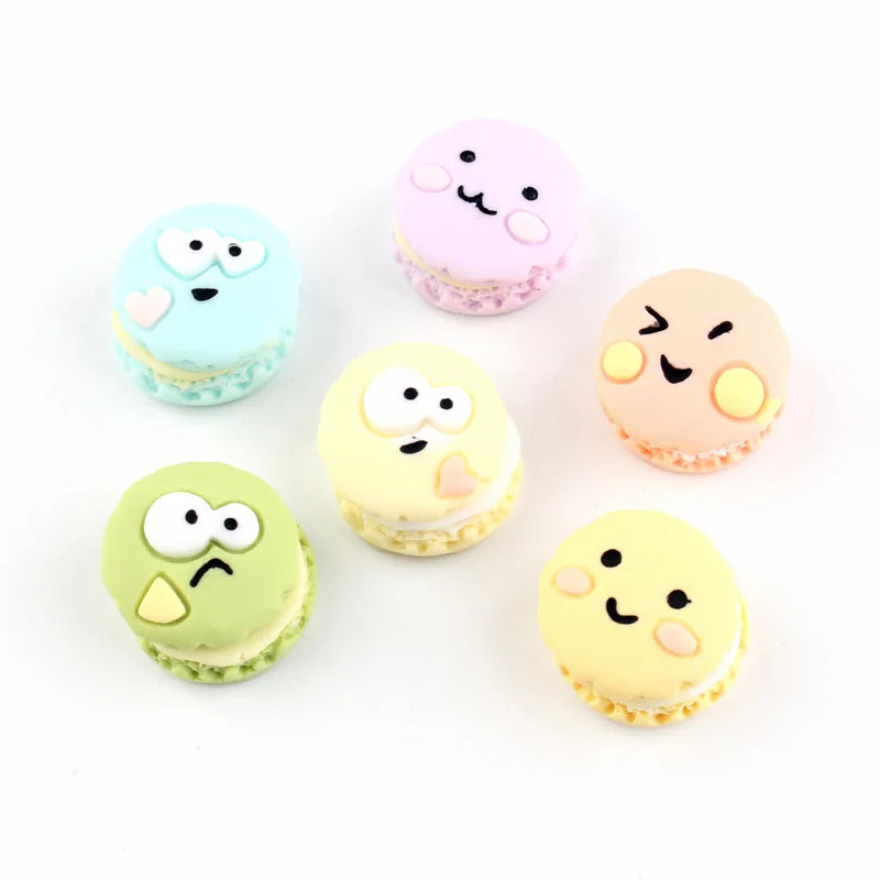 Resin Marcaroon Resin Charms Cabochon for Slime Filler Kid DIY Mobile Phone Hairclip Keychain Decoration Craft