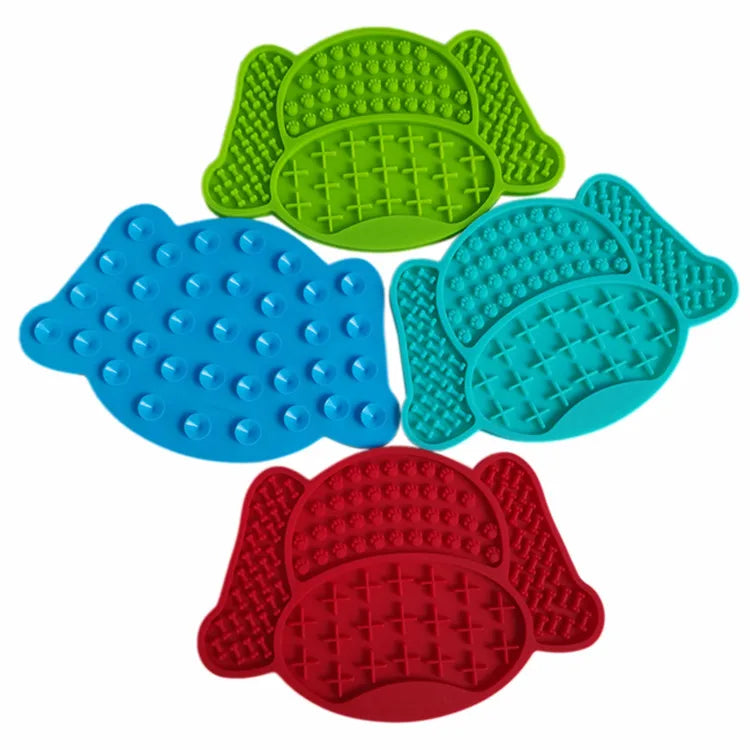 Slow Feeder Silicone Dog Lick Pad Plate With Suction Cup Cute Pet Lick Mat Bowl