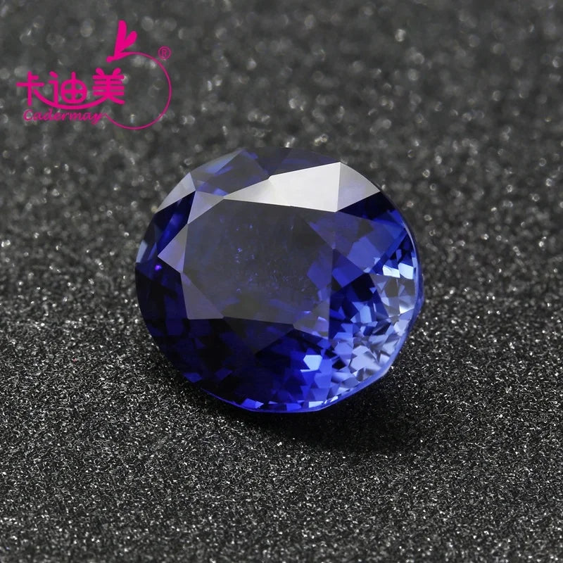 Cadermay Hotsale Lab Grown Sapphire 7x 9mm 8x10mm 10x 12mm Oval Sapphire Gem Excellent Cutting Synthetic Blue Corundum