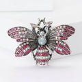 Vintage Retro Rhinestone Metal Crystal Women Men Unisex Zinc Alloy Fashion Butterfly Moth Insect Bee Animal Jewelry Pin Brooches