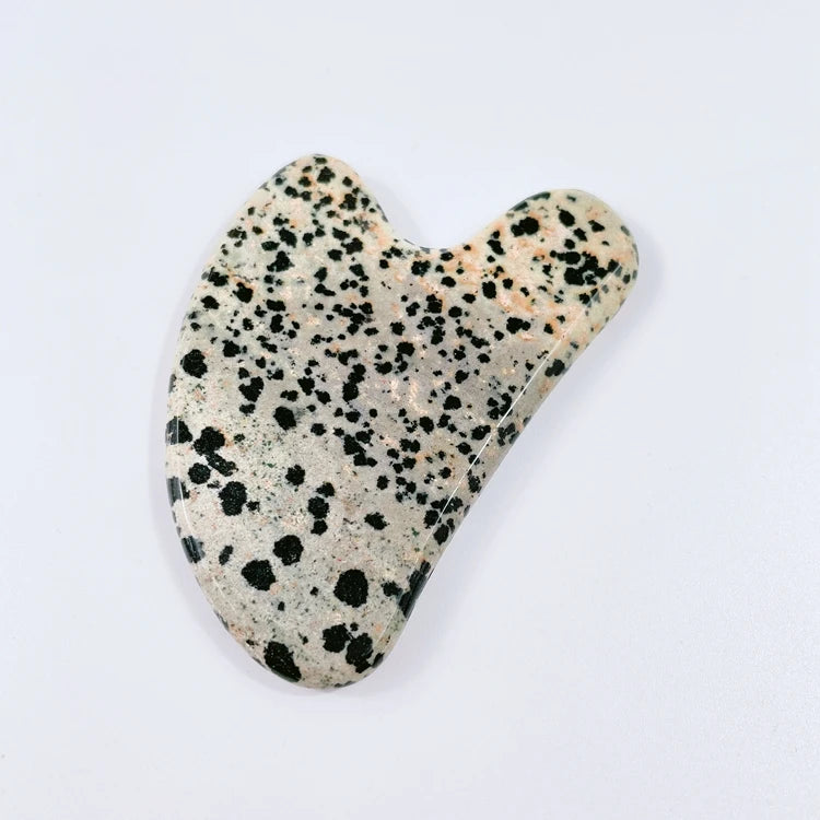 Huiying Gua Sha Massage Tool Heart Shape Dalmatian Jasper Stone Guasha Scraping Stone