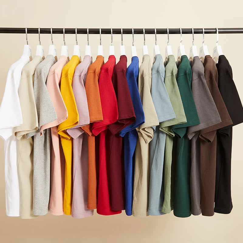 280 Gsm Tshirt Men's 100 Cotton  Neck Oversize Drop Shoulder T-shirtS Blank Streetwear Heavyweight Plain T-shirt for Men