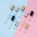 1ml 2ml 3ml 5ml 10ml Mini Travel Transparent Empty Roller Ball Glass Cylinder Shape Perfume Bottle with Aluminium Plastic Cap