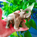 Diy Wholesale Natural Pyrite Stone Animals Pyrite Carving Gemstone Elephant Crystal Elephants Carving for Crystal Decoration