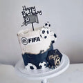 Acrylic Happy Birthday Soccer Football Cake Topper for Party Cake Decorations Unique Shape Cake Accessory