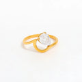 High End 18K Plain Gold Water Drop Zirconia Irregular Lines Rings Stainless Steel Trendy Simple Gold Plated Jewelry