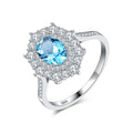 Classic Fine Jewelry 925 Sterling Silver Oval Shape Sapphire Gemstone Fashion Zircon Stones Rings for Women