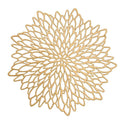Luxury Centerpiece Metallic PVC Decorative Gold Silver Dinning Table Mat Home Gold Flower Vinyl Round Placemat for Wedding Hotel