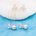 E010916 S925 Pearl Earring 925 Sterling Silver DIY 7-8mm Natural Freshwater Pearl Stud Earring for Women