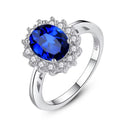 925 Sterling Silver Jewelry Style CZ 7.0  MM Round Brilliant Cut Blue Tanzanite Engagement Ring