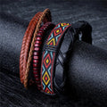 Multi-layer Handmade Xinyue Trendy Unisex Leather Woven Friendship Bracelet Wooden Beads Card Paper Anniversary Set Four Third