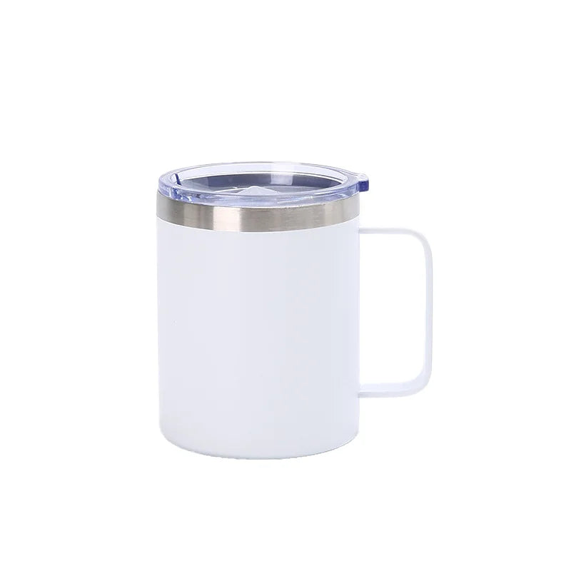 2024 Colorful Cup Straight Cylinder With Handle Portable Straight Mouth Stainless Steel Coffee Mug With Cover Mug