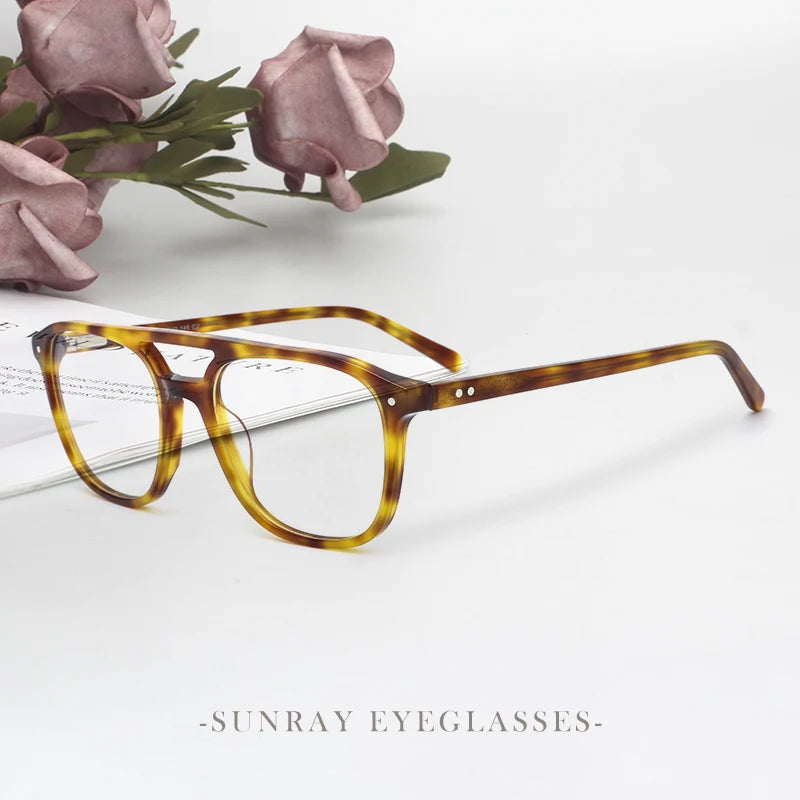 Top Quality Ready to Ship Fashion Comfortable Unisex Square Acetate Eyewear Blue Light Blocking Glasses Frame