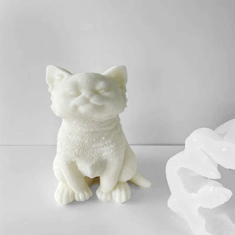 3D Large Cat Candle Molds Silicone Animal Scented Soap Molds DIY Household Scented Candles Tools