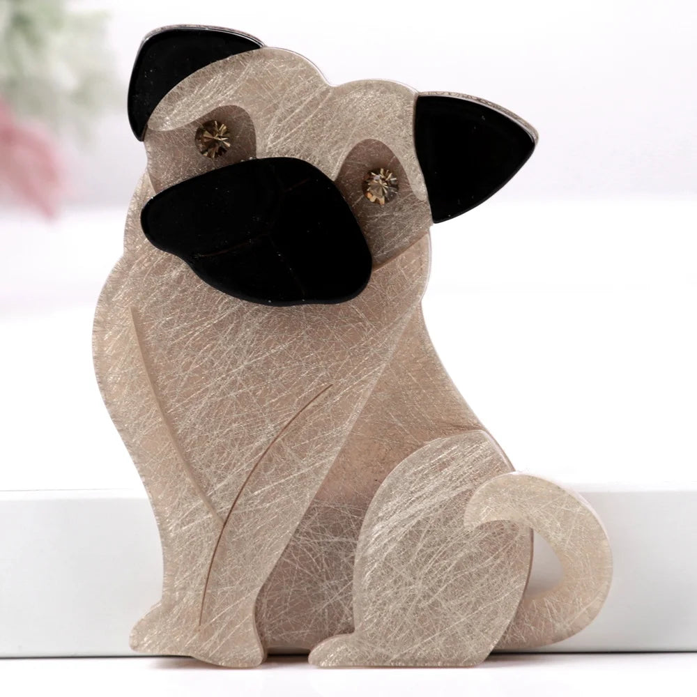 European and American Style Cute Bulldog Costume Accessories Cartoon Dog Pin Acrylic Brooch