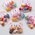 New Korean Children's Hair Ring Cartoon Resin Pattern Pair Fit Rubber Band Good Quality Kindergarten Daily Hair Accessories