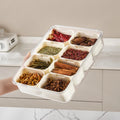 Hot BPA Free 8 Compart Kitchen Organizer Spice Storage Container Plastic Sugar Salt Spicy Spice Storage Containers With Lid