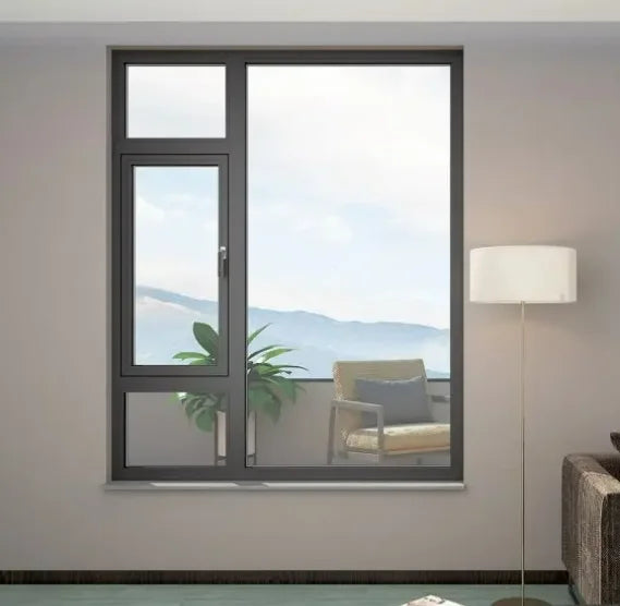 Custom Wholesale Aluminum Alloy Double Glazed Horizontal Swing Window with Magnetic Screen Hanging for Hotel Use Modern Design